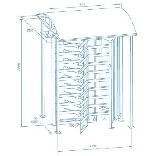 Турникет полноростовой PERCo-RTD-15.2R уличный с механическим приводом