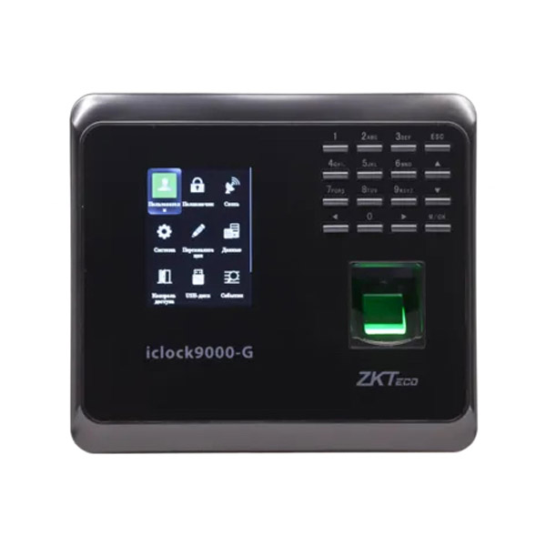 Биометрический терминал учёта рабочего времени ZKTeco iClock9000-G [EM] Wi-Fi со сканером отпечатков пальцев, карт EM и GPRS