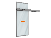 Автоматическая раздвижная дверь Doorhan (одна подвижная лайтстворка и фрамуга сверху) для привода AD-SP