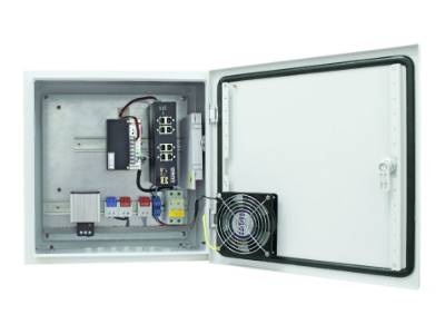 Уличная станция с термостабилизацией и PoE-коммутатором Osnovo OS-44T1(SW-8091/IC)