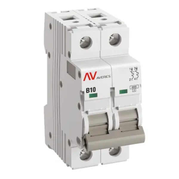 Автоматический выключатель EKF AV-6 2P 10A 6kA AVERES mcb6-2-10B-av