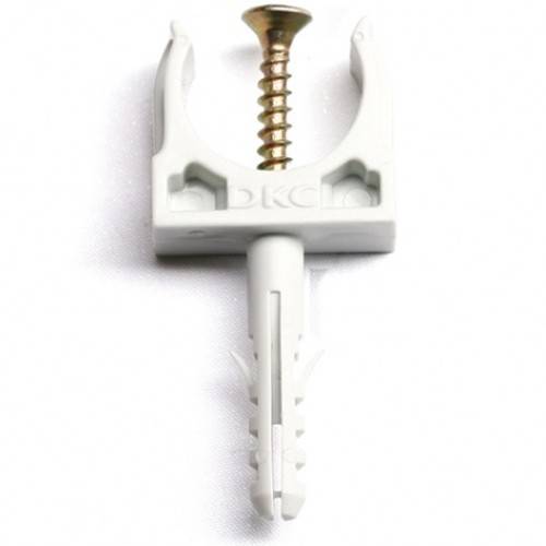 Держатель для труб ПВХ, D=25 с защелкой и дюбелем