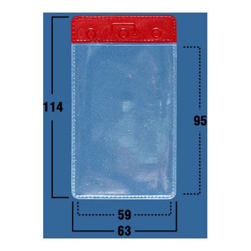 Карман мягкий прозрачный, вертикальный с цветной отделкой IDC06