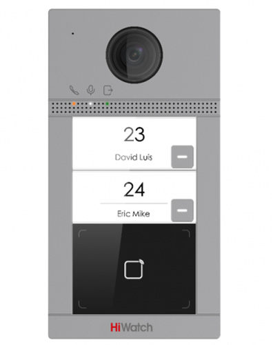 Вызывная панель 2Мп видеодомофона HiWatch VDP-D4212W(B) с поддержкой карт Mifare, Wi-Fi и PoE