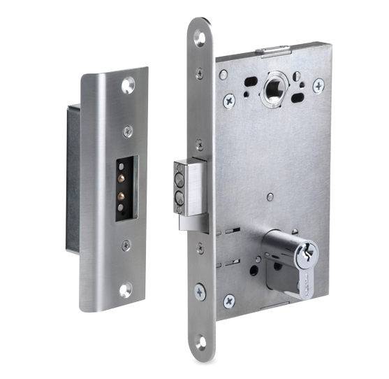 Врезной электромеханический замок PERCo LB85.4 с контактным устройством, нормально открытый