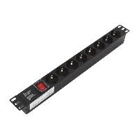 Блок розеток NTSS-PDU-1U-PL-VDE, 220В, 19", 1U, 8 розеток, 2К+3 без шнура питания