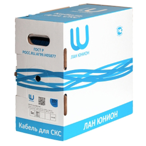 Кабель витая пара неэкранированный U/UTP ЛЮ-КСС-5e.4.10ВН.25Б3, внутренний