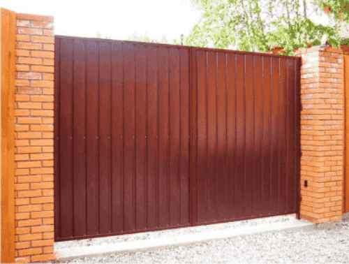 Распашные ворота с односторонней обшивкой профлистом (без автоматики)