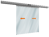 Автоматическая раздвижная дверь Doorhan (две подвижные цельностеклянные створки) для привода AD-SP