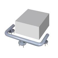 Колесоотбойник металлический КМ-600/76х3 угловой на ножках