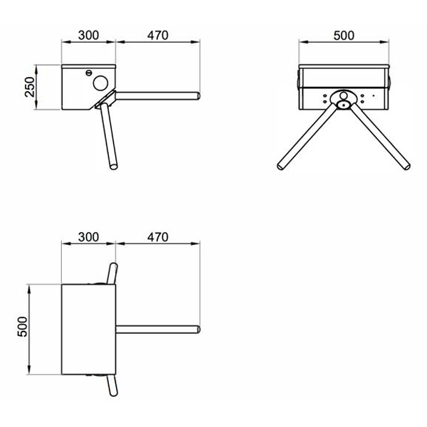Турникет-трипод навесной Came Stile 400 (с планками Антипаника) (PSMM400E-02)