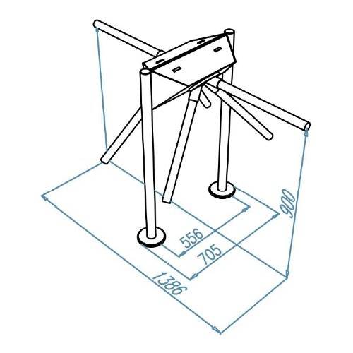 Турникет-трипод двухпроходной ОМА-26.4 (61.2B) со станд. планками