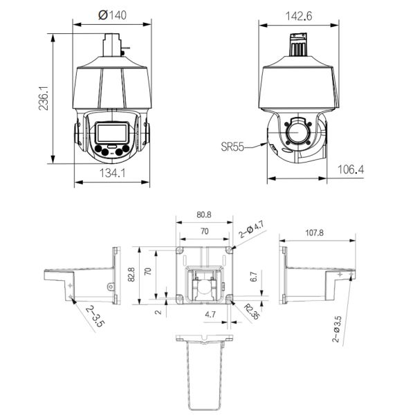 Скоростная PTZ видеокамера 2Мп TiOC Dahua DH-SD3E205DB-GNY-A-PV1 с активным сдерживанием и ИИ Скоростная PTZ видеокамера 2Мп TiOC Dahua DH-SD3E205DB-GNY-A-PV1 с активным сдерживанием и ИИ