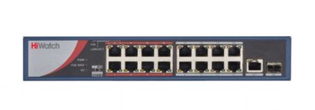 Неуправляемый PoE-коммутатор 16 PoE HiWatch DS-S1816P(B)