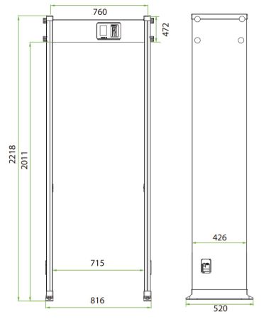 Металлодетектор арочный ZKTeco AMD1800