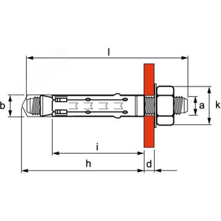 Анкерный болт М8 DKC CM470850 усиленный со шпилькой