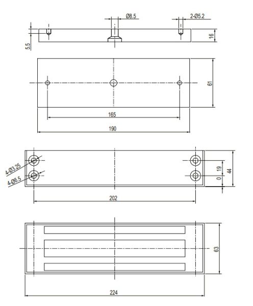 Электромагнитный замок dormakaba EM Premium EM 7500-S AH, уличный