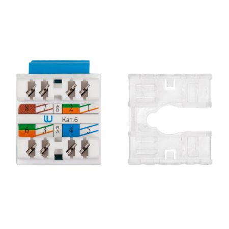 Модуль коммутационный ЛЮ-МКС-6.8К25, тип Keystone 180°, UTP, кат.6, синий