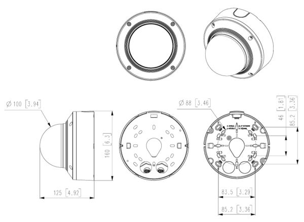 Купольная IP-видеокамера 4K 8Мп Wisenet PND-A9081RV (4.5-10 мм) с искусственным интеллектом