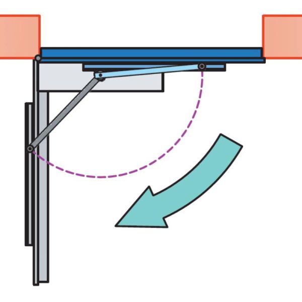 Скользящий рычаг Came 818XA-0040 для приводов FLUO-SW, для открывания створки вовнутрь