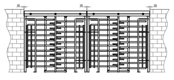 Турникет полноростовой двухпроходной Came Guardian Eco Line 300 PSGD3E, уличный из окрашенной стали Турникет полноростовой двухпроходной Came Guardian Eco Line 300 PSGD3E, уличный из окрашенной стали