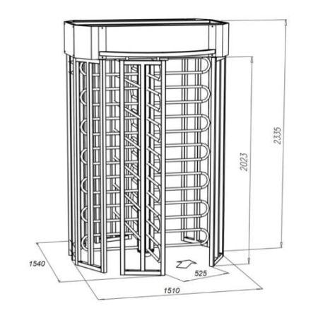 Турникет полноростовой ОМА-16.686 из нержавеющей стали