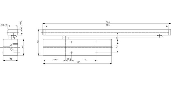 Дверной доводчик Abloy DC500 EN 1-4, BC