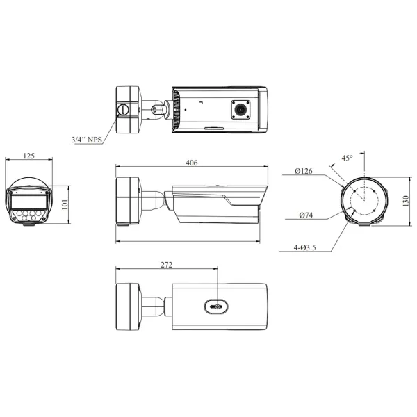 IP-видеокамера 4Мп RVi-2NCTL4489 (8-32) моторизованная с обогревателем