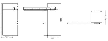 Шлагбаум автоматический ZKTeco ProBG3130R, со складной стрелой 3 м, правый
