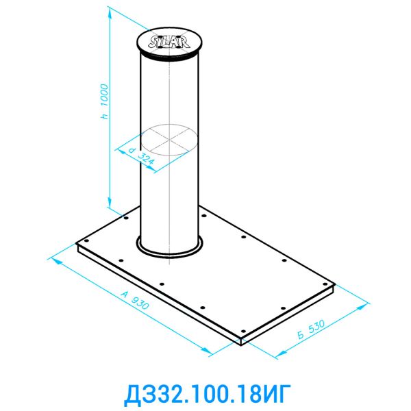 Противотаранный боллард Silar ДПС 32.100.18ГП со встроенной гидростанцией