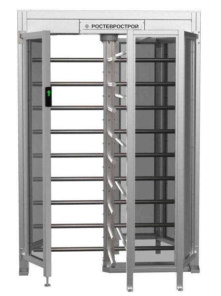 Турникет полноростовой Ростов-Дон ПР1С/4М2 НЕРЖ с ограждением из закаленного стекла