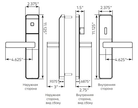 Электронный замок dormakaba Saflok Confidant RFID KIT3 NFC (CF000KS85BBNPSF0R)