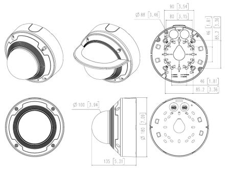 Антивандальная сетевая IP-видеокамера 6Мп Wisenet XNV-8083RZ (4.4-9.3 мм) с ИИ и функцией PTRZ