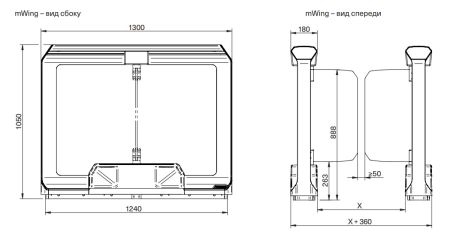 Боковая секция распашного турникета Magnetic mWing FMWI_BL Master без створок