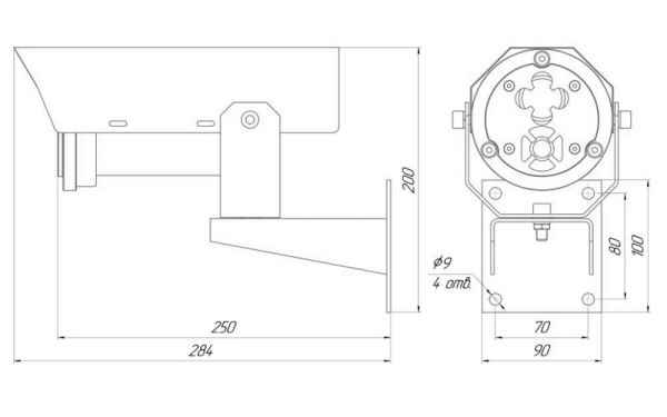 Извещатель пожарный Болид С2000-Спектрон-607-Exd-Н пламени, взрывозащищенный, адресный, многодиапазонный ИК/УФ