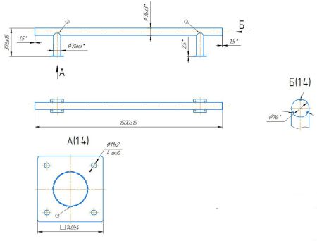 Колесоотбойник для защиты островка безопасности Интемс (1500х376 мм)