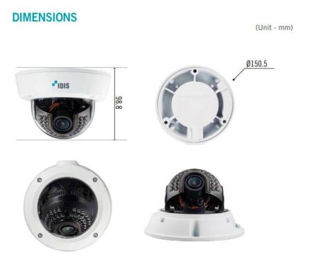 Антивандальная 2Мп HD-TVI-видеокамера IDIS TC-D1222WR