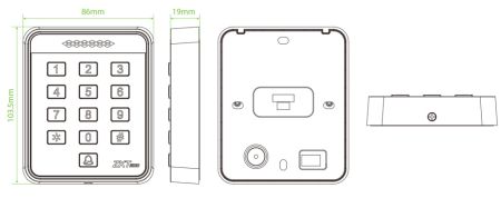 Автономный считыватель ZKTeco SA40W[IC] с кодовой клавиатурой