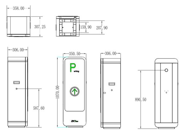 Комплект автоматического шлагбаума ZKTeco BGM2000L-3M с круглой стрелой 3 метра