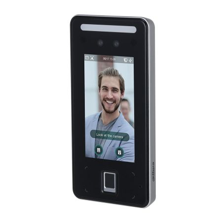 Биометрический уличный терминал доступа AI Dahua DHI-ASI6214J-MFW с распознаванием лиц, отпечатков и Mifare карт