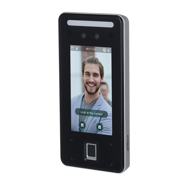 Биометрический уличный терминал доступа AI Dahua DHI-ASI6214J-MFW с распознаванием лиц, отпечатков и Mifare карт