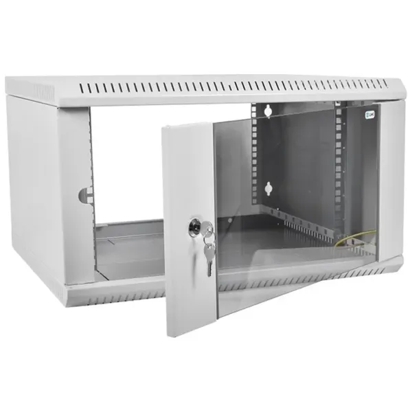 Шкаф телекоммуникационный ШРН-Э-12.350 настенный сварной 9U (600×350) съёмные стенки, дверь стекло