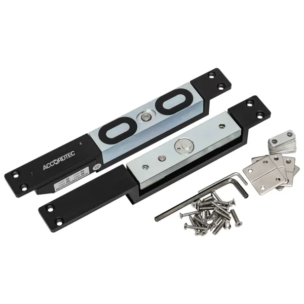 Электромагнитный замок AccordTec ML-1200N2 c герконом, сдвиговый, с планкой