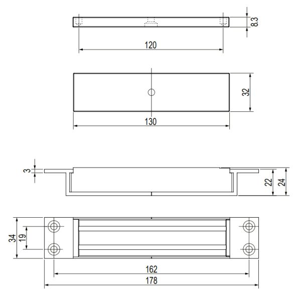Электромагнитный замок dormakaba EM Premium EM 1800 AM