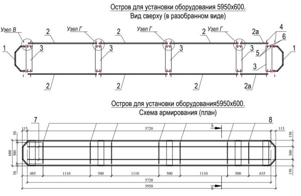 Островок безопасности Интемс Паркинг 5,95 м (ширина 600мм, высота 200 мм)