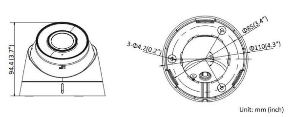 Уличная купольная IP-камера 2Мп HiWatch DS-I253M(B) (2.8 мм) с микрофоном