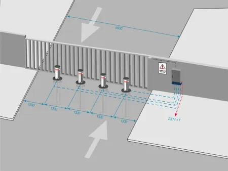 Гидравлический противотаранный боллард Блокпост К12 RAL