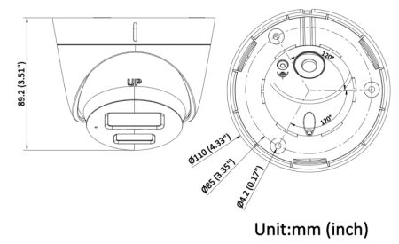 Уличная купольная IP-камера 4Мп HiWatch DS-I453M(C) (4 мм) с EXIR-подсветкой до 30 м и микрофоном