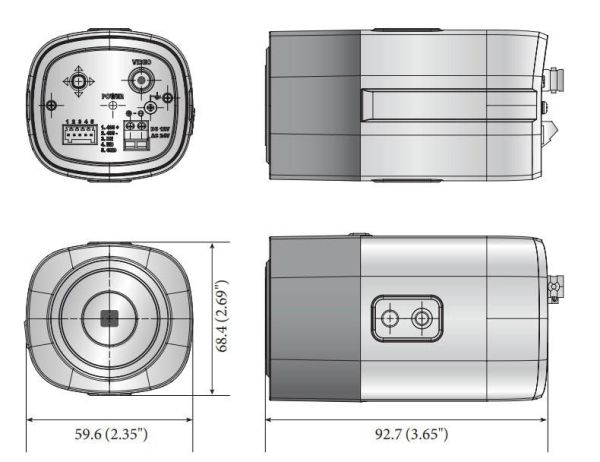 Мультиформатная 2Мп видеокамера Wisenet HCB-6000 без объектива