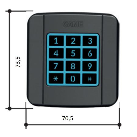 Клавиатура кодонаборная беспроводная Came SELT1W4G, накладная, с синей подсветкой (806SL-0170)